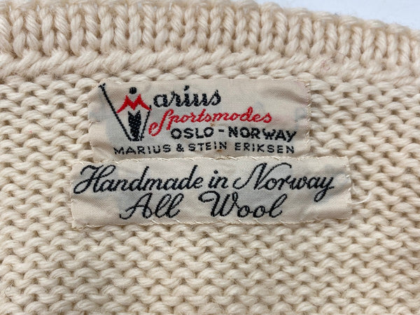 ヴィンテージ vintage Marius 50s 60s 50年代 60年代 ボートネック ノルウェー ニット 生成り 緑 セーター ライン ベージュ 104MT-2241