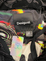デシグアル DESIGUAL ミッキーマウス パデッドコート 黒 総柄 ディズニーコラボ ジャケット ブラック SSサイズ XS 101LT-240