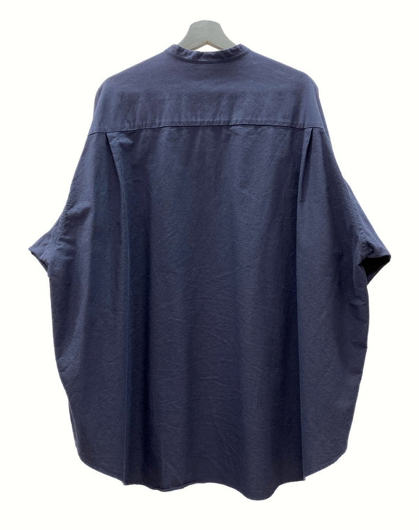 グラフペーパー Graphpaper Oxford Oversized L/S Band Collar Shirt オックス フォード バンドカラー シャツ 長袖 紺 GM221-50122B 長袖シャツ 無地 ネイビー フリーサイズ 104MT-970