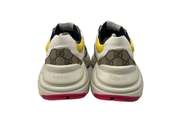 グッチ GUCCI RYTHON ライトン GG柄 レースアップ ローカット シューズ 白 茶 紺 619891 メンズ靴 スニーカー マルチカラー サイズ 10 1/2 104S-941