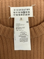 メゾンマルジェラ Maison Margiela 18AW Lowgage Nylon Cable Knit ローゲージ ナイロン ケーブル ニット クルーネック 厚手 薄茶 S50GP0101 S16379 セーター 無地 ベージュ Lサイズ 104MT-2208