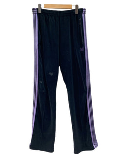 ニードルス Needles Velour Narrow Track Pant ベロア ナロー トラック パンツ サイドライン 蝶 ジップポケット ジャージ 紫 黒 刺繍 KP227 ボトムスその他 ブラック Mサイズ 104MB-195