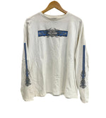 ハーレーダビッドソン Harley-Davidson 00’s BLUE RIDGE バーアンドシールドロゴ トライバル柄 袖プリント 両面プリント VINTAGE ヴィンテージ XL ロンT ホワイト LLサイズ 101MT-4567