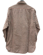 ダブルアールエル RRL 90s 三ツ星タグ SHIRT ステンカラー 猫目ボタン ヴィンテージ VINTAGE ラルフローレン RALPH LAUREN コットン モーリシャス製 RED 赤 長袖シャツ チェック レッド Sサイズ 104MT-1976