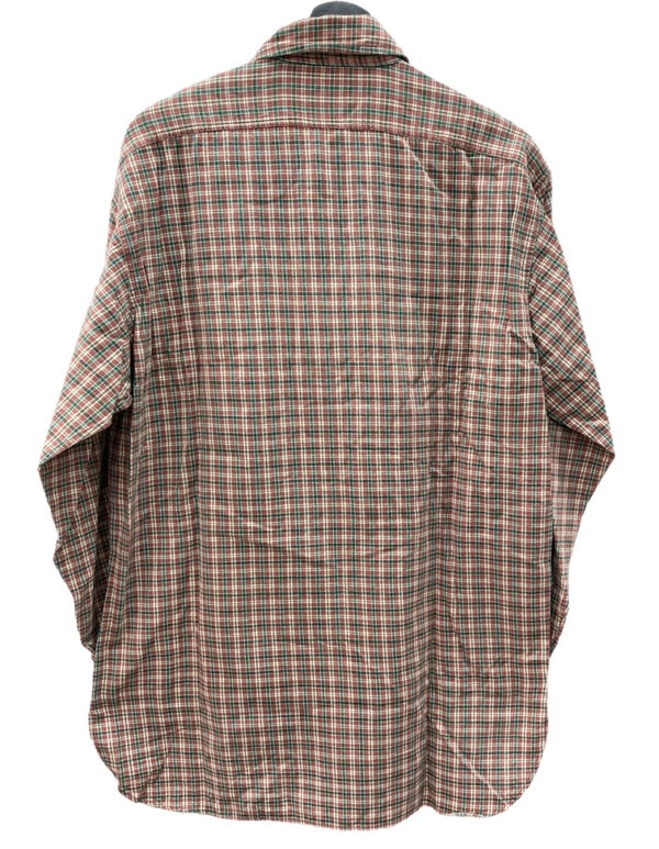 ダブルアールエル RRL 90s 三ツ星タグ SHIRT ステンカラー 猫目ボタン ヴィンテージ VINTAGE ラルフローレン RALPH LAUREN コットン モーリシャス製 RED 赤 長袖シャツ チェック レッド Sサイズ 104MT-1976