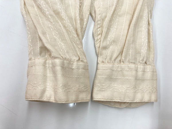 ダブルアールエル RRL 90s 三ツ星タグ SHIRT バンドカラー ヘンリーネック ハーフボタン ヴィンテージ VINTAGE ラルフローレン RALPH LAUREN コットン モーリシャス製 BEIGE 長袖シャツ 刺繍 ベージュ Mサイズ 104MT-2025