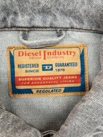 ディーゼル DIESEL D-BARCY-RS TRUCKER JACKET トラッカー ジャケット デニム Dロゴ アウター アイボリー 灰色 A09156 ジャケット ロゴ グレー Lサイズ 104MT-874