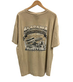 ハーレーダビットソン Harley Davidson 90s 90's Genuine ACCEPT NO SUBSTITUTES 両面プリント ©1996 MADE IN USA アメリカ製 XXL Tシャツ ベージュ 3Lサイズ 101MT-3470