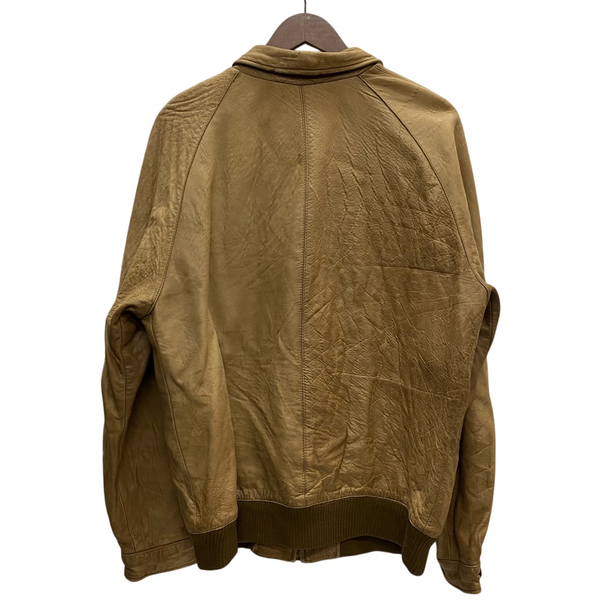 【曜日割引対象外】 バーバリーズ Burberrys 70's 80's Leather Jacket スペイン製 タータンチェック ジャケット ベージュ 201MT-3669 VB