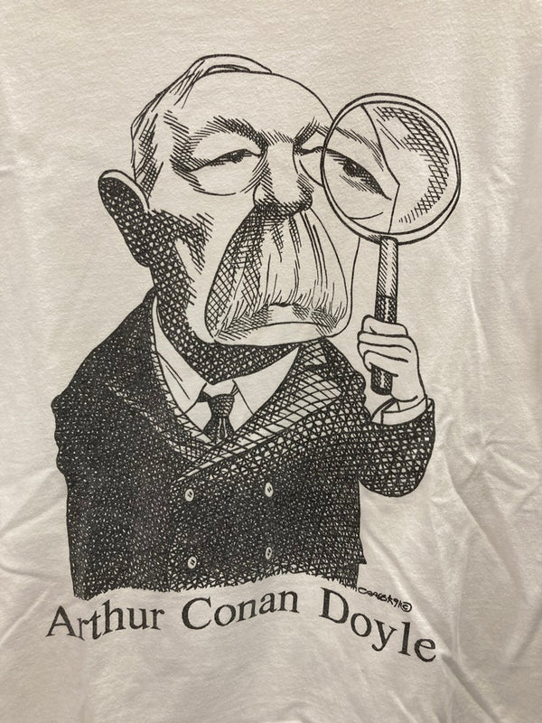 ヴィンテージ vintage 偉人TEE アーサー コナン ドイル  Arthur Conan Doyle 袖シングル US古着 Tシャツ ホワイト Lサイズ 101MT-2890