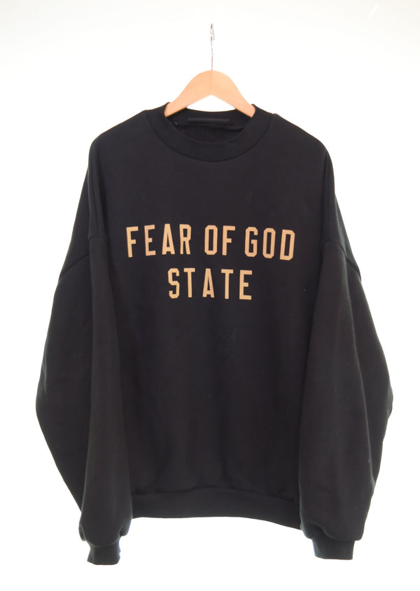 エフオージー エッセンシャルズ FOG ESSENTIALS 28FW FEAR OF GOD STATE プリントスウェット 起毛 スウェット ブラック Mサイズ 103MT-2805