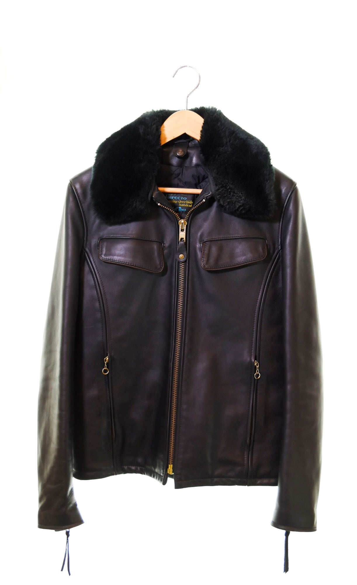 ショット SCHOTT サボテン ボア襟 ライダースジャケット 黒 688 36 