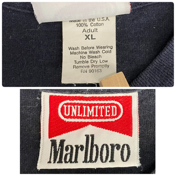 【曜日割引対象外】 ヴィンテージ vintage 90's マルボロ Marlboro LIZARD USA製 ポケット Tシャツ ブラック XLサイズ 201MT-4511 VB