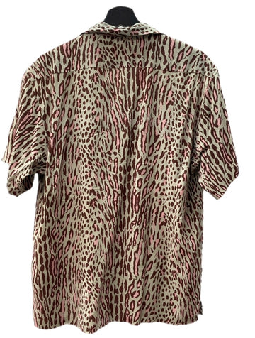 ショット SCHOTT 24SS RAYON SHIRT LEOPARD PINK レーヨン シャツ オープン カラー シャツ ハワイアン 開襟 半袖 茶 782-4123016 半袖シャツ ヒョウ柄・レオパード柄 ブラウン Mサイズ 104MT-1321