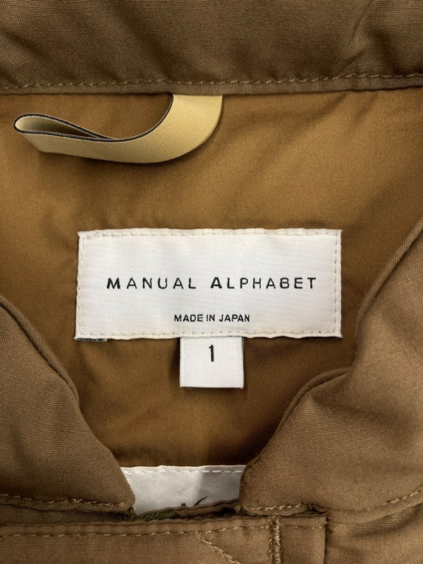マニュアルアルファベット MANUAL ALPHABET × NANGA ナンガ TRAILBLAZER 2nd トレイルブレザー ダウン ダブルジップ アウトドア アウター オリーブ 緑 MA-J-277 サイズ 1 ジャケット 刺繍 カーキ 104MT-1650