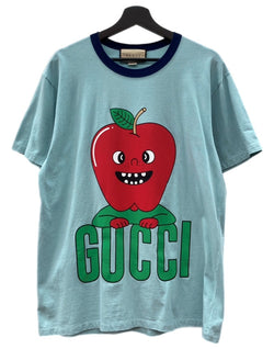 グッチ GUCCI Apple Print S/S T-Shirt アップル 半袖 Tシャツ リンゴ ジャージT 半袖 青 Tシャツ ロゴ ブルー Sサイズ 104MT-2338