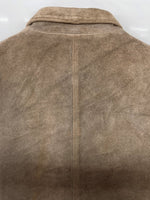 ラルフローレン RalphLauren 80s 90s POLO COUNTRY スウェード レザー カバーオール アウター 裏地ネル 茶色 ジャケット 無地 ブラウン Lサイズ 104MT-2285