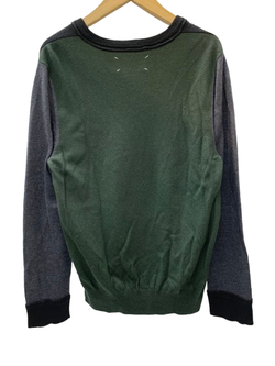 メゾン マルジェラ MaisonMargela バイカラー切替Vネックニット S30HA0812 セーター ブラック XXLサイズ 201MT-3285