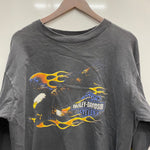 【曜日割引対象外】 ハーレーダビットソン HARLEY-DAVIDSON イーグル フレイム USA製 ロンT ブラック XLサイズ 201MT-4738 VB