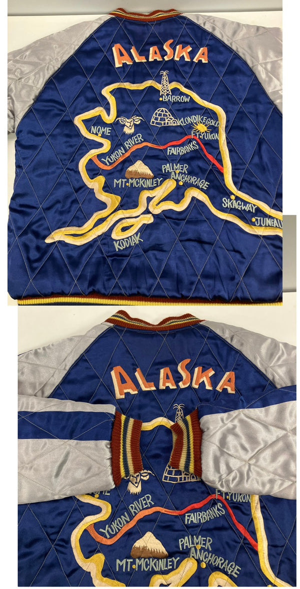 テーラー東洋 TAILOR TOYO 東洋エンタープライズ ALASKA 別珍 アラスカ スカジャン スーベニアジャケット 犬ぞり トナカイ ベロア リバーシブル TT10496 ジャケット ブラック Mサイズ 101MT-5113