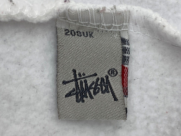 ステューシー STUSSY オールド OLD USA製 LOGO SWEATSHIRT PUMP IT UP!! プルオーバー 裏起毛 フロントプリント WHITE 白 スウェット ロゴ ホワイト Lサイズ 104MT-1787