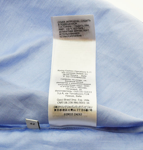 グッチ GUCCI Script Logo Oversized Bowling Shirt スクリプト ロゴ オーバーサイズ 半袖 ボーリング シャツ ボウリング 619033 ZAEN3 42 半袖シャツ ブルー 103MT-2292