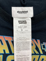 ダブレット doublet × WISM ウィズム ENERGY T-SHIRT エナジー Ｔシャツ 長袖 ロンT カットソー 黒 24SS71WM18 ロンT プリント ブラック Lサイズ 104MT-1563