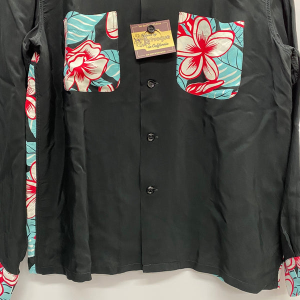 【曜日割引対象外】 サンサーフ SUN SURF SPECIAL EDITION L/S RAYON HAWAIIAN SHIRT SS28422 長袖シャツ ブラック Lサイズ 201MT-4290 VB