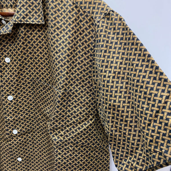 【曜日割引対象外】 ラルフローレン Polo By Ralph Lauren 90's BONNARD シルク リネン 半袖シャツ イエロー Mサイズ 201MT-4540 VB