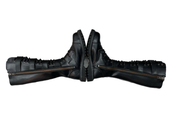 デモニア DEMONIA RIOT-20 アイレット レースアップ ニーハイ ブーツ スチールトゥ ロング パンク シューズ 黒 メンズ靴 ブーツ その他 ブラック 9M 104S-980