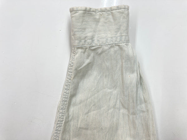 ダブルアールエル RRL 90s 三ツ星タグ ガチャポケ シャンブレー  猫目ボタン ワークシャツ 水色 生成り 長袖シャツ 無地 ブルー Mサイズ 104MT-2058