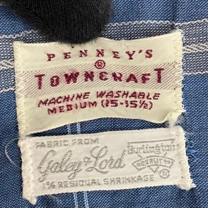 【曜日割引対象外】 ヴィンテージ vintage 50's TOWNCRAFT long-sleeve shirt オープンカラー チェック 長袖シャツ ブルー Mサイズ 201MT-3824 VB
