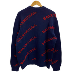 バレンシアガ BALENCIAGA 18SS 555279 セーター ネイビー Mサイズ 201MT-4186