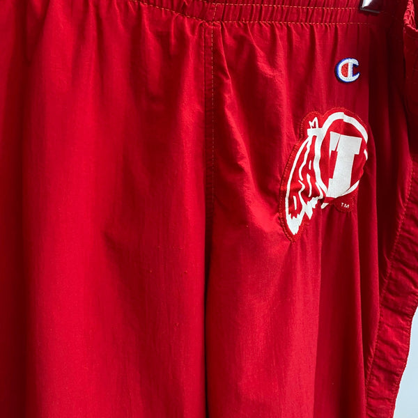 【曜日割引対象外】 チャンピオン Champion 80's フットボールパンツ USA製 ナイロンパンツ ボトムスその他 レッド Lサイズ 201MB-1065 VB