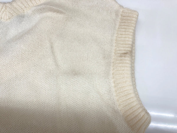 ボーダーズアットバルコニー BORDERS at BALCONY SPRING MOHAIR VEST スプリング モヘヤ Vネック ニット セーター プルオーバー ロゴ刺繍 日本製 IVORY アイボリー オフホワイト BEIGE BD2211-1G-03 ベスト ワンポイント ベージュ SIZE38 104LT-187