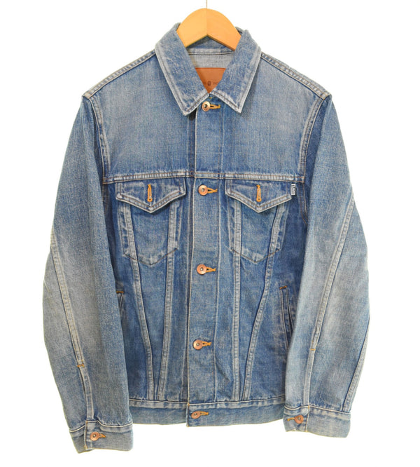 ア ベイシング エイプ A BATHING APE BAPE INDIGO ベイプ インディゴ DENIM JACKET INDIGO ウォッシュ 加工 デニム インディゴ  001LJ0251020X ジャケット ブルー Sサイズ 103MT-2946