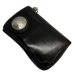 【曜日割引対象外】 レザーアイテム Leather items ショートウォレット 財布・ケース メンズ財布 ブラック 201goods-806 VB