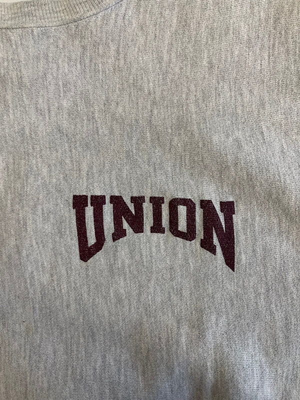 チャンピオン Champion 90s～ ヴィンテージ vintage 刺繍タグ リバースウィーブ REVERSE WEAVE US古着 UNION 両面プリント XL スウェット グレー LLサイズ 101MT-4948