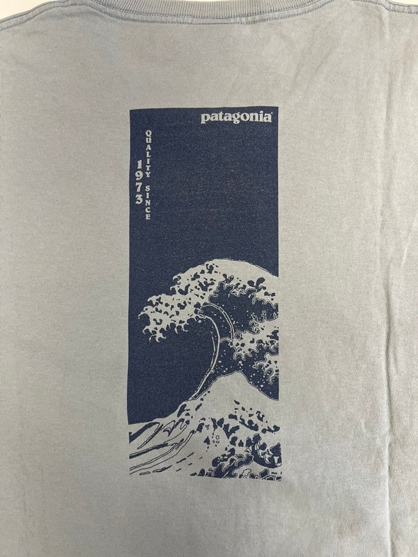 パタゴニア PATAGONIA 90s Vintage ヴィンテージ Benetical T's 浮世絵プリント 水色 XL Tシャツ ブルー LLサイズ 101MT-4697