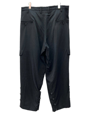 ヨウジヤマモト Yohji Yamamoto POUR HOMME 19AW Wrinkled Gabardine Hem Adjusted Pants ギャバジン パンツ カーゴ ズボン 黒 無地 HC-P28-100 カーゴパンツ ブラック サイズ 2 104MB-371