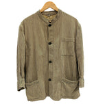 ヴィンテージ vintage 30's～ 30年代～ EURO ユーロ サーヴァント ギャルソンジャケット ワーク カートンボタン アンティーク ストライプ ヒッコリー - ジャケット イエロー 101MT-4994