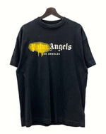 パームエンジェルス PALM ANGELS SPRAYED LOGO TEE スプレー ロゴ Tシャツ 半袖 クルーネック カットソー 黒 PMAA001S20413055 Tシャツ プリント ブラック Lサイズ 104MT-1142