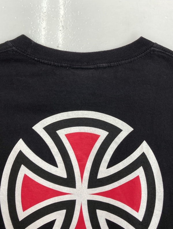 ヴィンテージ vintage 90s 00s INDEPENDENT インディペンデント PRINT S/S TEE プリント Tシャツ NHSタグ OLDSKATE スケボー 両面プリント 黒 Tシャツ ロゴ ブラック Lサイズ 104MT-1209