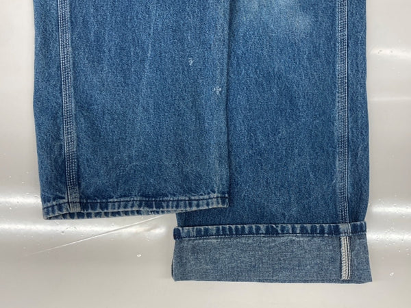 カーハート Carhartt DENIM OVERALL デニム オーバーオール ジップフライ アウトドア 薄手 ワーク つなぎ オールインワン インディゴ 青 ロゴ R07-DST つなぎ・オーバーオール ブルー サイズ 32 104MB-314