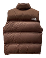ザノースフェイス THE NORTH FACE NUPTSE DOWN VEST ヌプシ ダウン ベスト ジップアップ ツートン アウトドア アウター 茶 ND92232 ベスト ロゴ ブラウン Mサイズ 104MT-2166