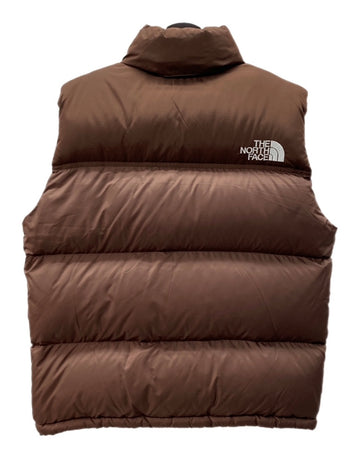 ザノースフェイス THE NORTH FACE NUPTSE DOWN VEST ヌプシ ダウン ベスト ジップアップ ツートン アウトドア アウター 茶 ND92232 ベスト ロゴ ブラウン Mサイズ 104MT-2166