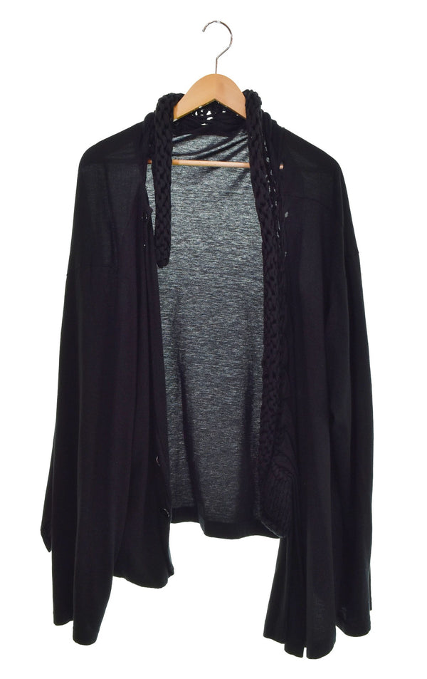 ヨウジ ヤマモト YOHJIYAMAMOTO Ground Y 18ss 変形カーディガン アシンメトリー 2018秋冬 GW-T02-900 3 カーディガン ブラック 103MT-2963