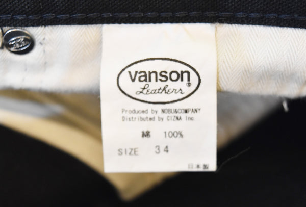 バンソン  VANSON  ダック ワークパンツ シンチバック ボトムスその他 ブラック 34 103MB-663
