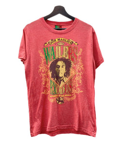 ヴィンテージ VINTAGE ITEM 90s BOB MARLEY ボブマーリー 半袖 霜降り ラスタカラー 赤 Tシャツ プリント レッド Lサイズ 104MT-481