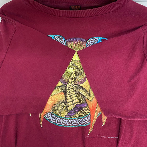 【曜日割引対象外】 US古着 90’s 90s 90年代 コートニー・デイビス Courtney Davis FASHION VICTIM T-shirt Tシャツ レッド XLサイズ 201MT-3631 VB